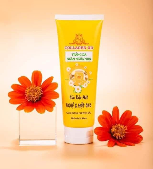 Sữa rửa mặt nghệ và mật ong COLLAGEN x3