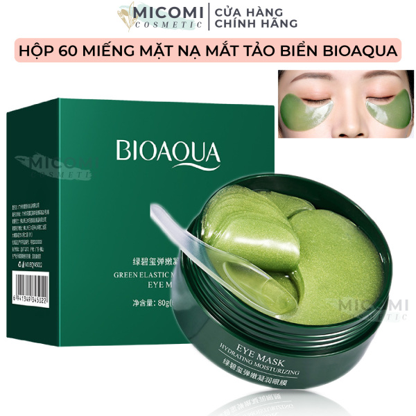 Mặt Nạ Mắt Tảo Biển Bioaqua Xanh 60 Miếng Dưỡng Ẩm Da Mắt Giảm Nếp Nhăn l Quầng Thâm l Bọng Mắt Eye Mask Collagen MICOMI Cosmetics Rong Biển
