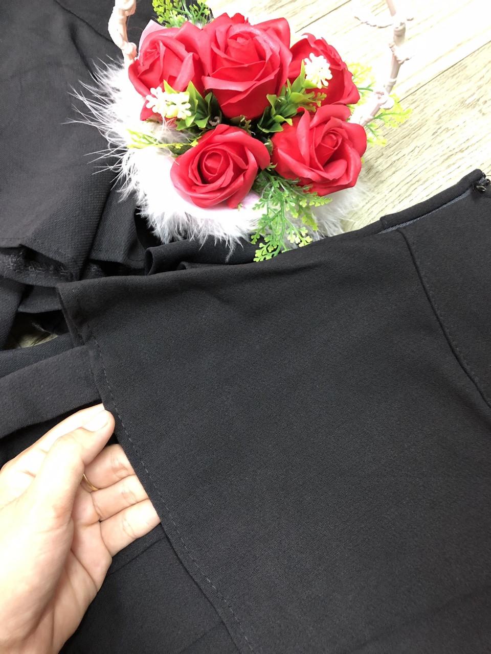 Chân váy xòe dập ly  2 tầng kèm quần
