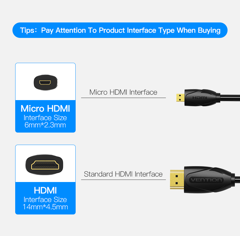 [Micro HDMI ra HDMI] Cáp micro HDMI Vention VAA-D03 / AITB0