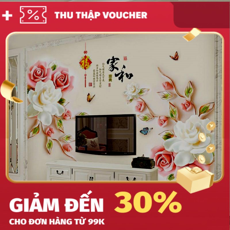 TRANH DECAL HOA HỒNG 3D