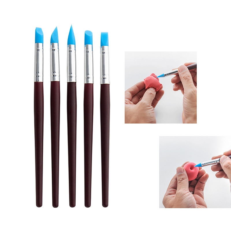 Bộ 5 cây miết size lớn(8mm) điêu khắc đất sét, đất nặn