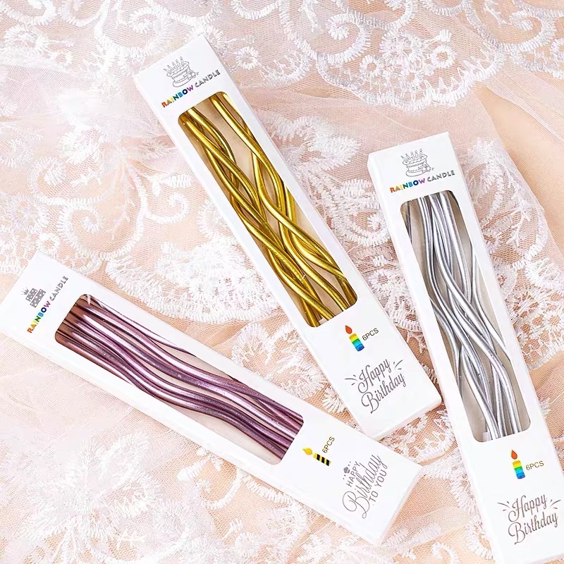 NẾN SINH NHẬT , NẾN XOẮN NHŨ DÀI 12 CM GƠN SÓNG (HÀNG ĐẸP )