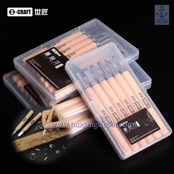 Bộ 6 Dao Tiện, Khắc Gỗ Hợp Kim