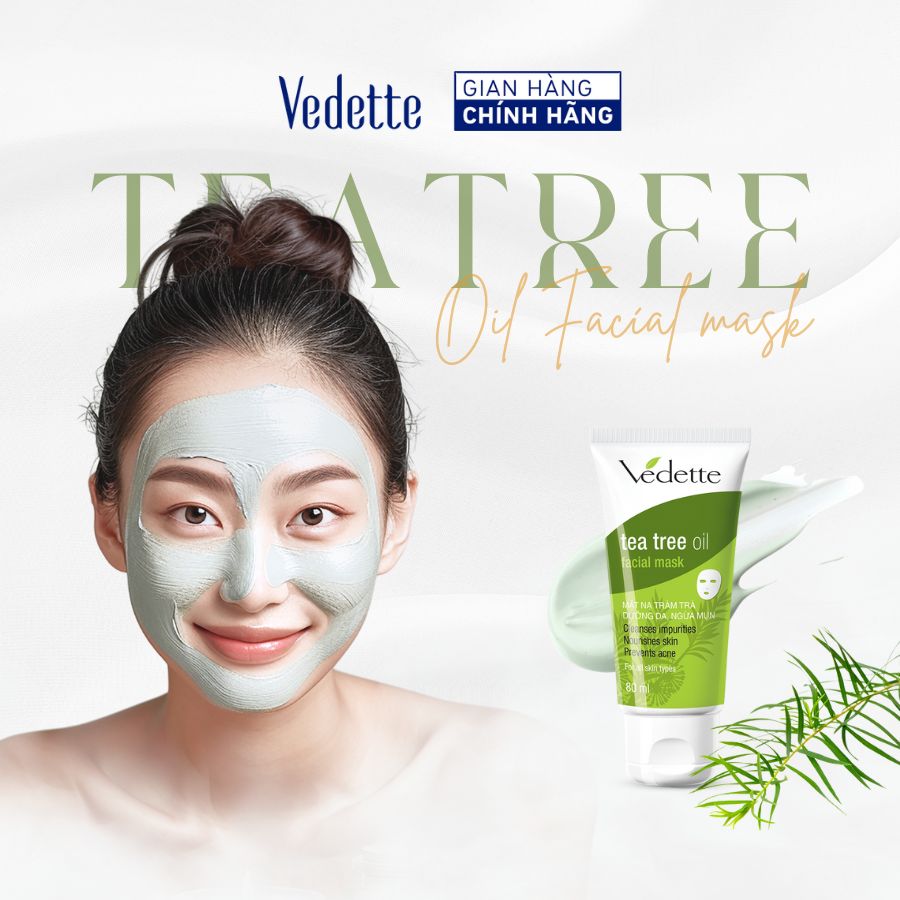 Mặt nạ đất sét Vedette tinh dầu tràm trà (Tea Tree Oil) 80ml