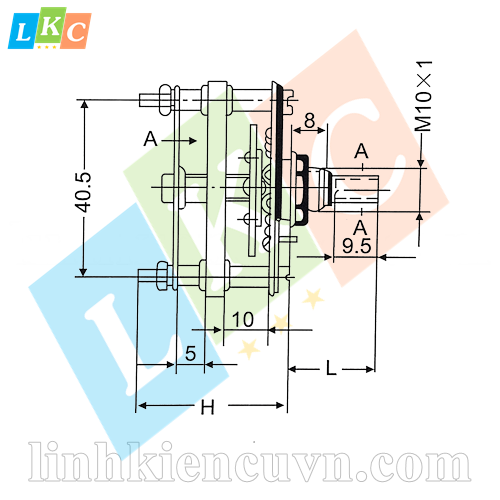 Công tắc chuyển mạch 5 vị trí kèm núm