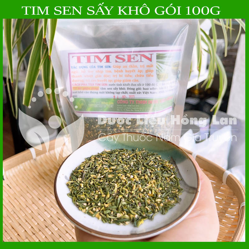 Trà tim sen khô đóng gói 100gram - công ty dược liệu hồng lan