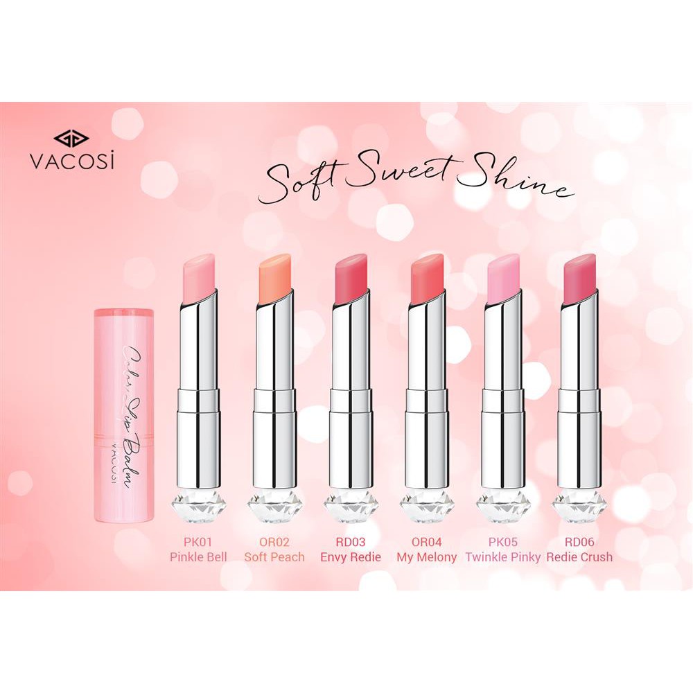 Son dưỡng môi có nhiều màu lựa chọn Vacosi Soft Peach