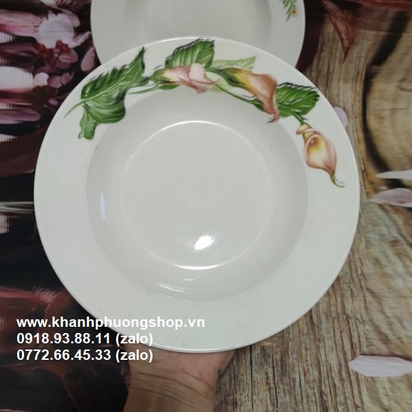 Combo 2 dĩa sứ lòng sâu  20cm- dĩa sứ sâu lòng