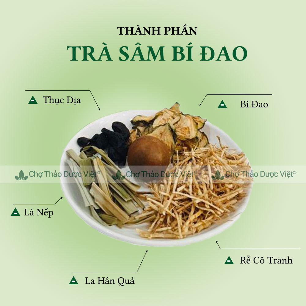 Trà sâm bí đao hạt chia, set nấu 5-7 lít nước, trà bí đao giải khát, thanh lọc cơ thể - Thảo Dược Việt