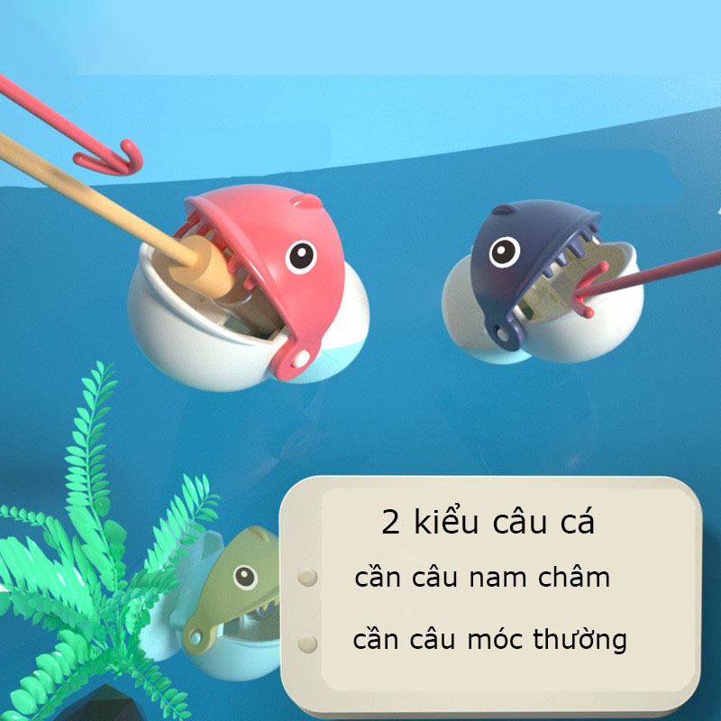 Đồ chơi câu cá điện trẻ em 45 con cá, 4 cần móc