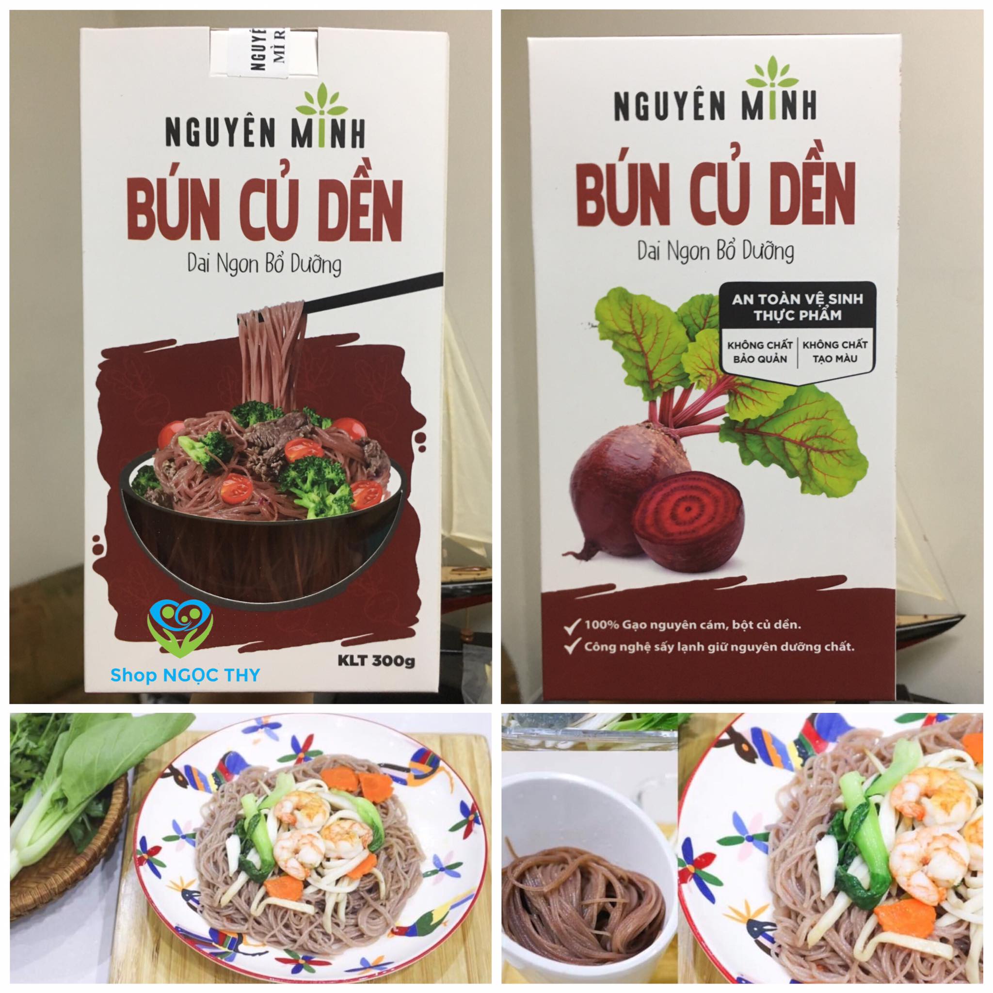 [Nguyên Minh] Bún gạo lứt củ dền (mì gạo lức củ dền) ăn kiêng eat clean