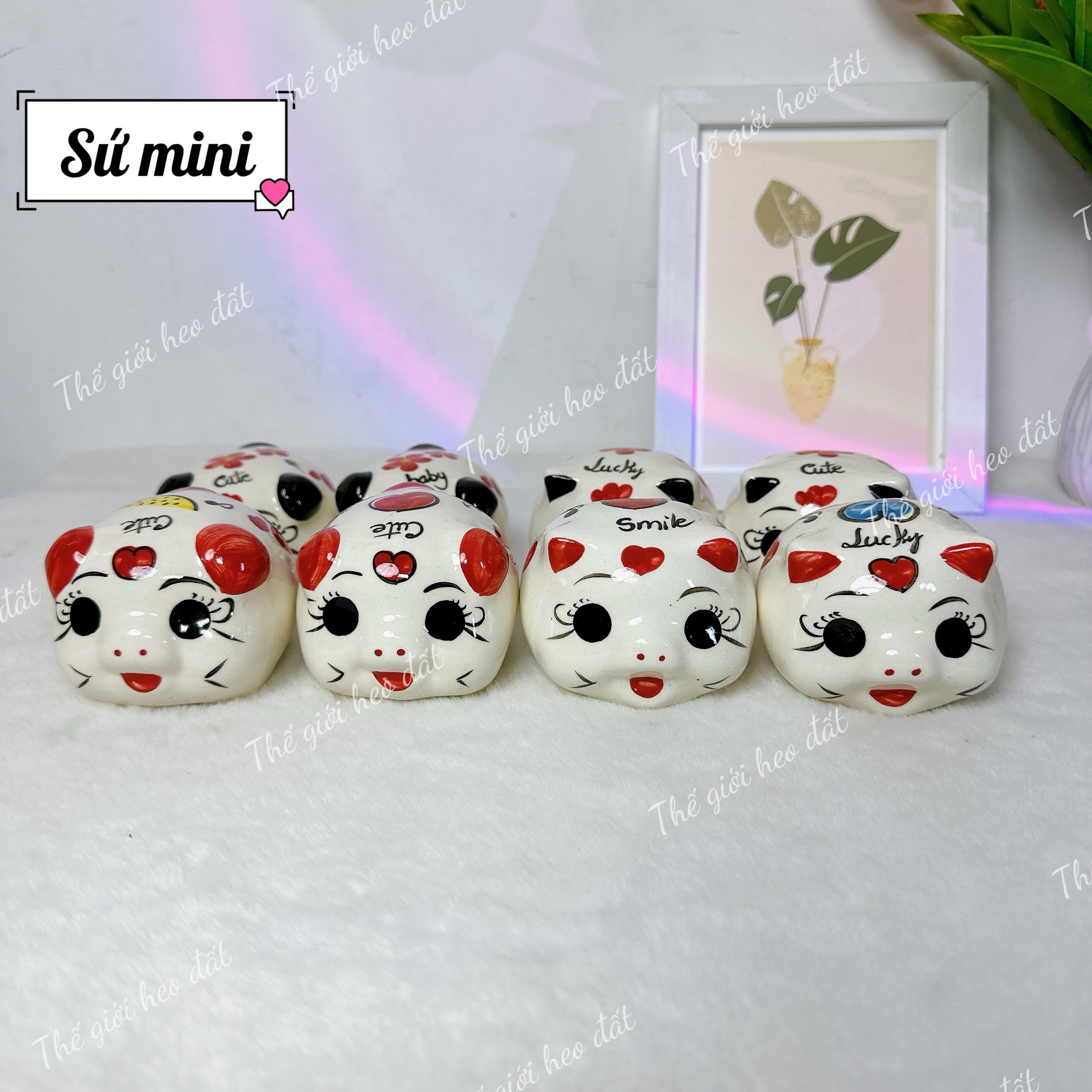 Heo đất mini men sứ, con lợn đất tiết kiệm size nhỏ cute