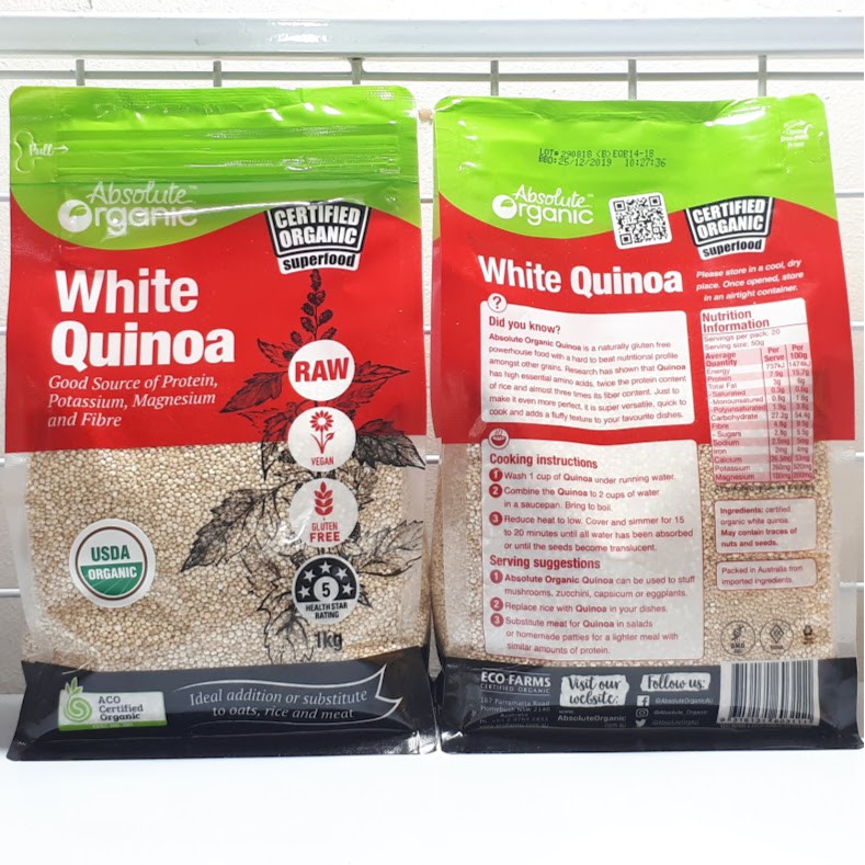 [HCM]Hạt Diêm Mạch Organic, White Quinoa - túi 1kg