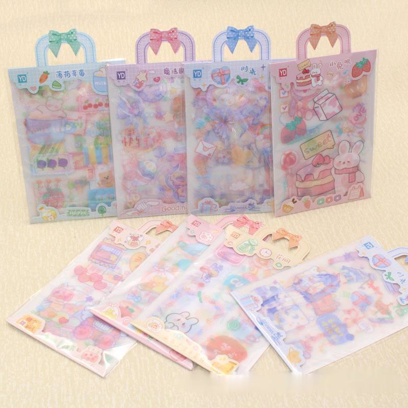 Set sticker cute quai xách , hình dán dễ thương
