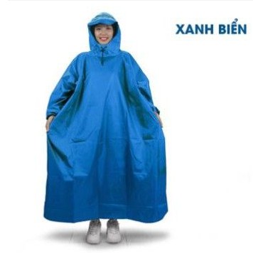 Áo mưa vải dù xịn - dài 1m4 - nhiều màu - loại bít
