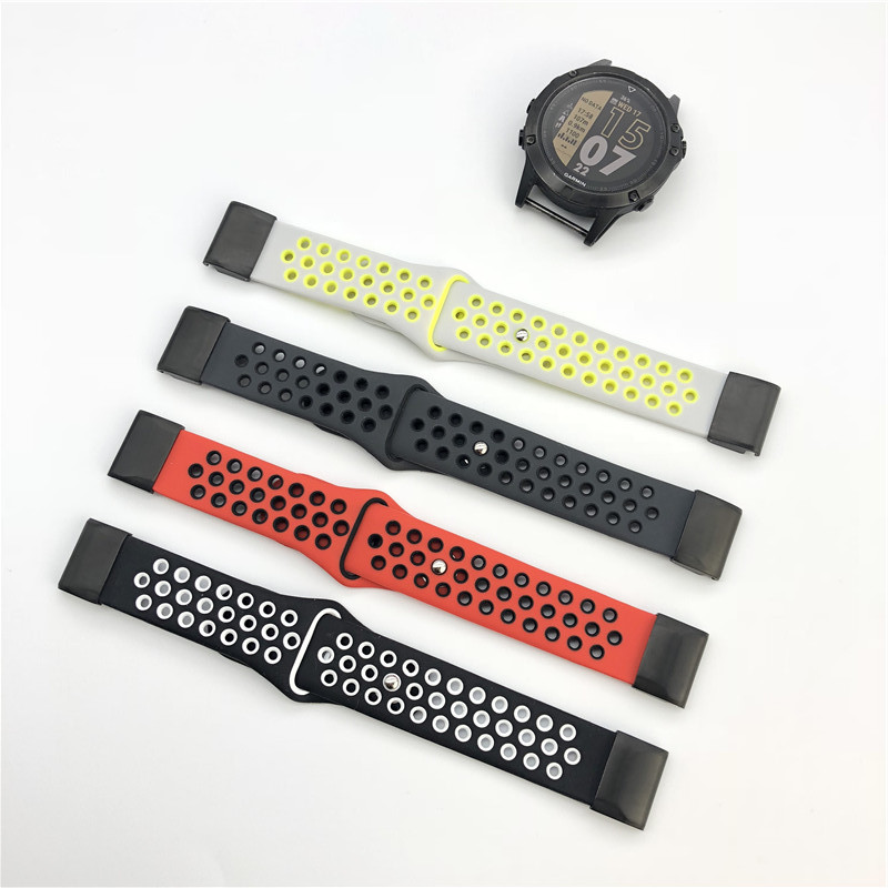 Zenia 22MM Quick Fit Dây đeo đồng hồ bằng silicon mềm thoáng khí cho Garmin Instinct 3 45mm AMOLED Crossover Solar Tactical Camo MARQ Tactix Descent G1 G2 Epix Gen 2 Fenix 8 E 7 6 Pro 5 Plus D2 Mach 1 Delta Quatix Approach S70 47mm S62/S60 Amazfit Falcon