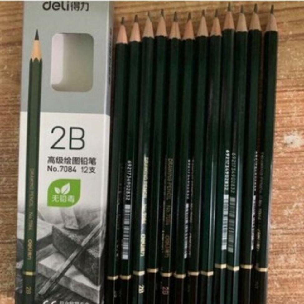Hộp 10 Bút Chì Deli 2B cao cấp