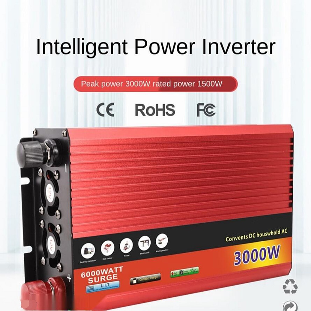 Power Inverter 3000 Watt Pure Sine Wave12V 24V DC 220V AC for Car Home ...