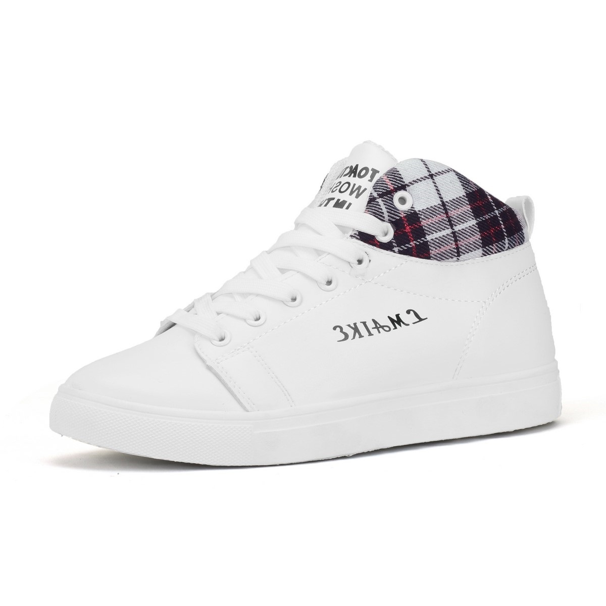Giày Sneaker Thời trang Gót Kẻ Caro Màu Trắng Nam