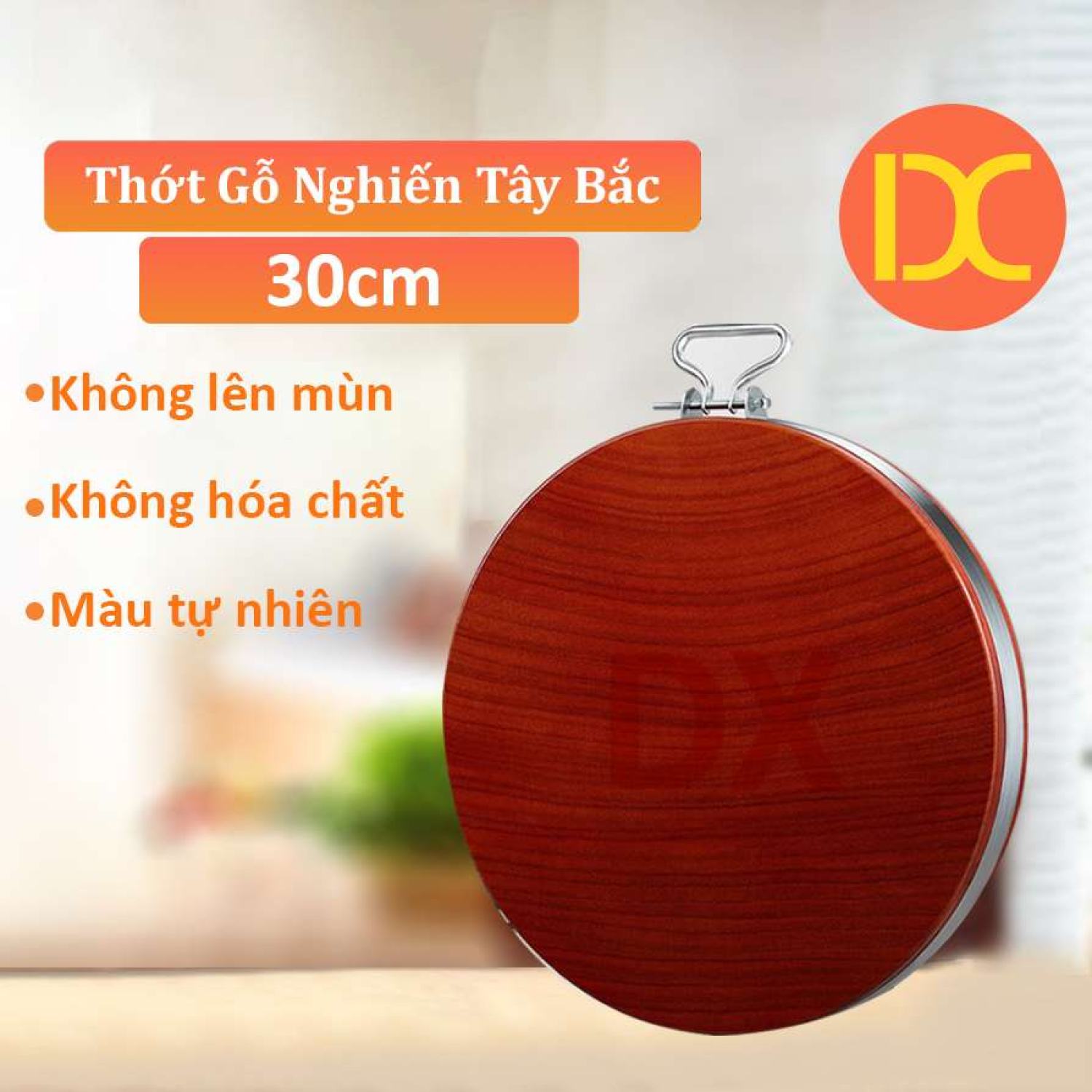 Thớt nghiến 30x35 dày 6cm, thớt gỗ nghiến Tây Bắc xịn dùng băm chặt thịt, đồ ăn