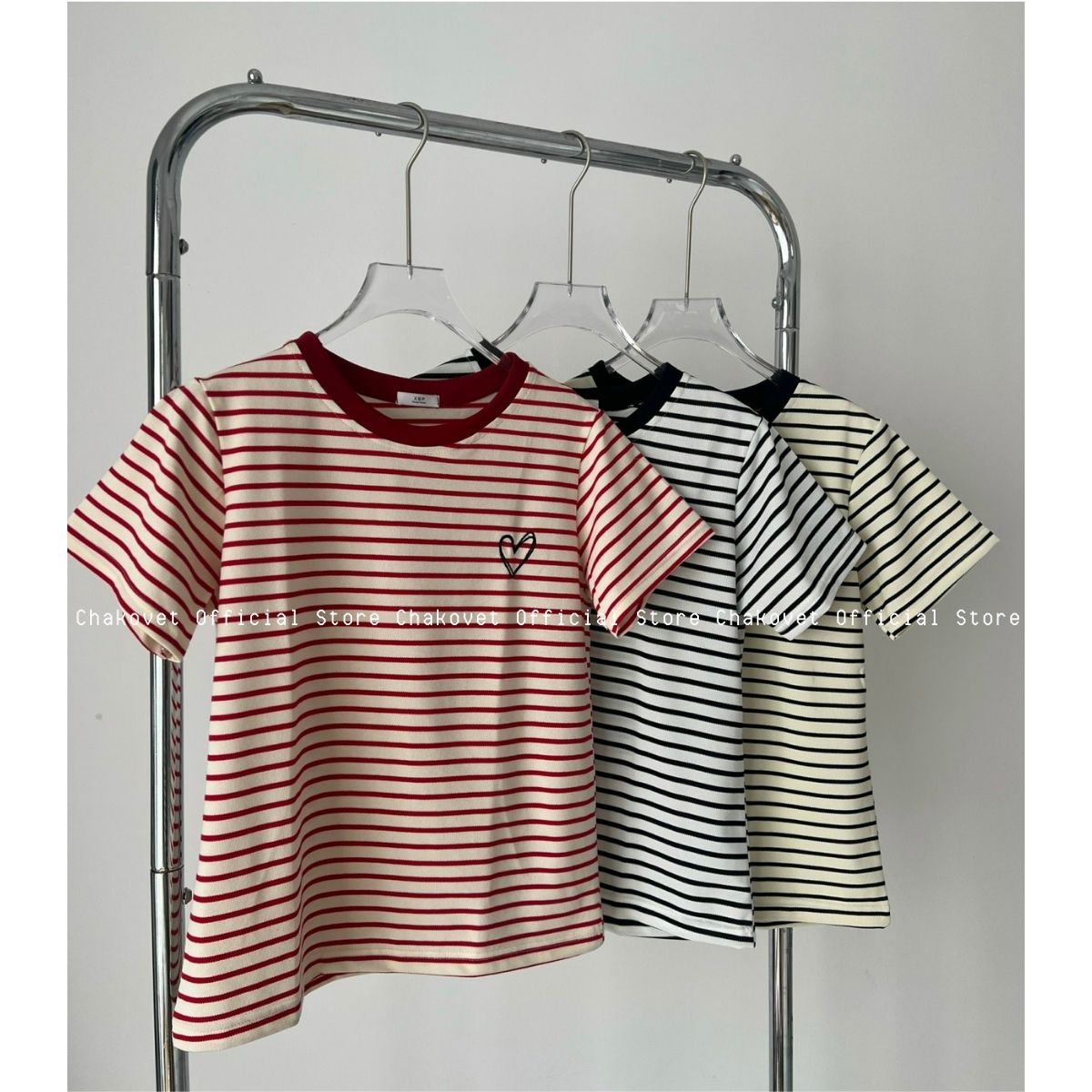 Áo thun nữ coton kẻ Chakovet - A8922