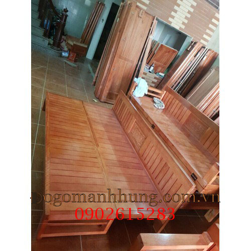 [HCM]Sofa giường , giường gấp gỗ tự nhiên