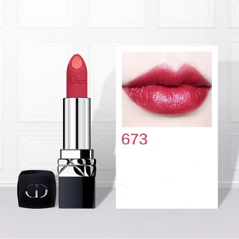 Son Dior Double Rouge 673 Pulsing Red màu đỏ hồng và hồng cam