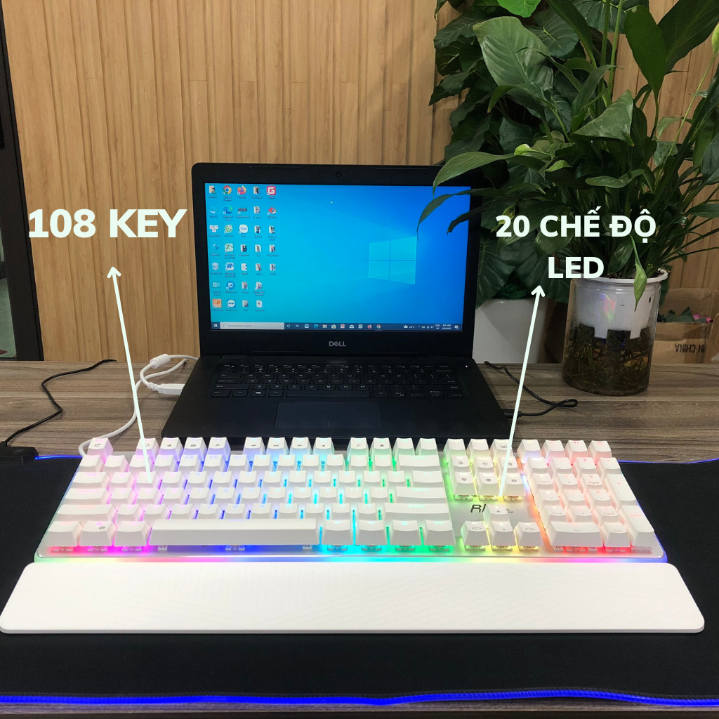 [FREESHIP MAX] Bàn phím cơ Royal Kludge RK918 920 935 blue switch size 108 phím LED RGB có kê tay-Toàn Lộc Computer