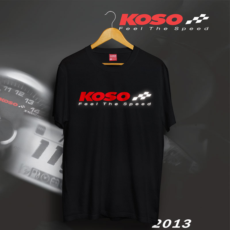 Áo thun nam UMAD racing boy KOSO phản quang 7 màu cổ tròn tay ngắn màu đen có big size 4XL 100kg mẫu Biker xe độ, xe đua rcb đi phượt chất vải thể thao thoáng mát