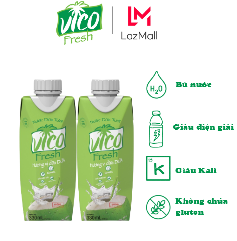 COMBO 2 HỘP NƯỚC DỪA DỨA VICO FRESH 330ML