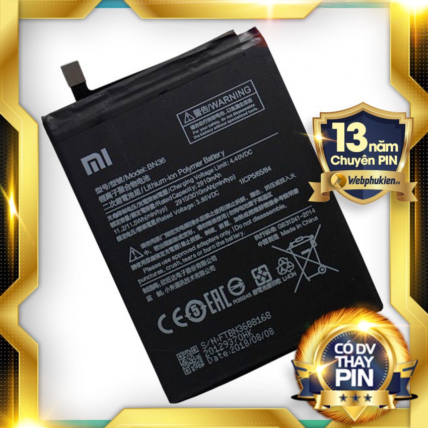 Pin zin cho xiaomi mi 6x, mi a2 bn36 - 3010mah