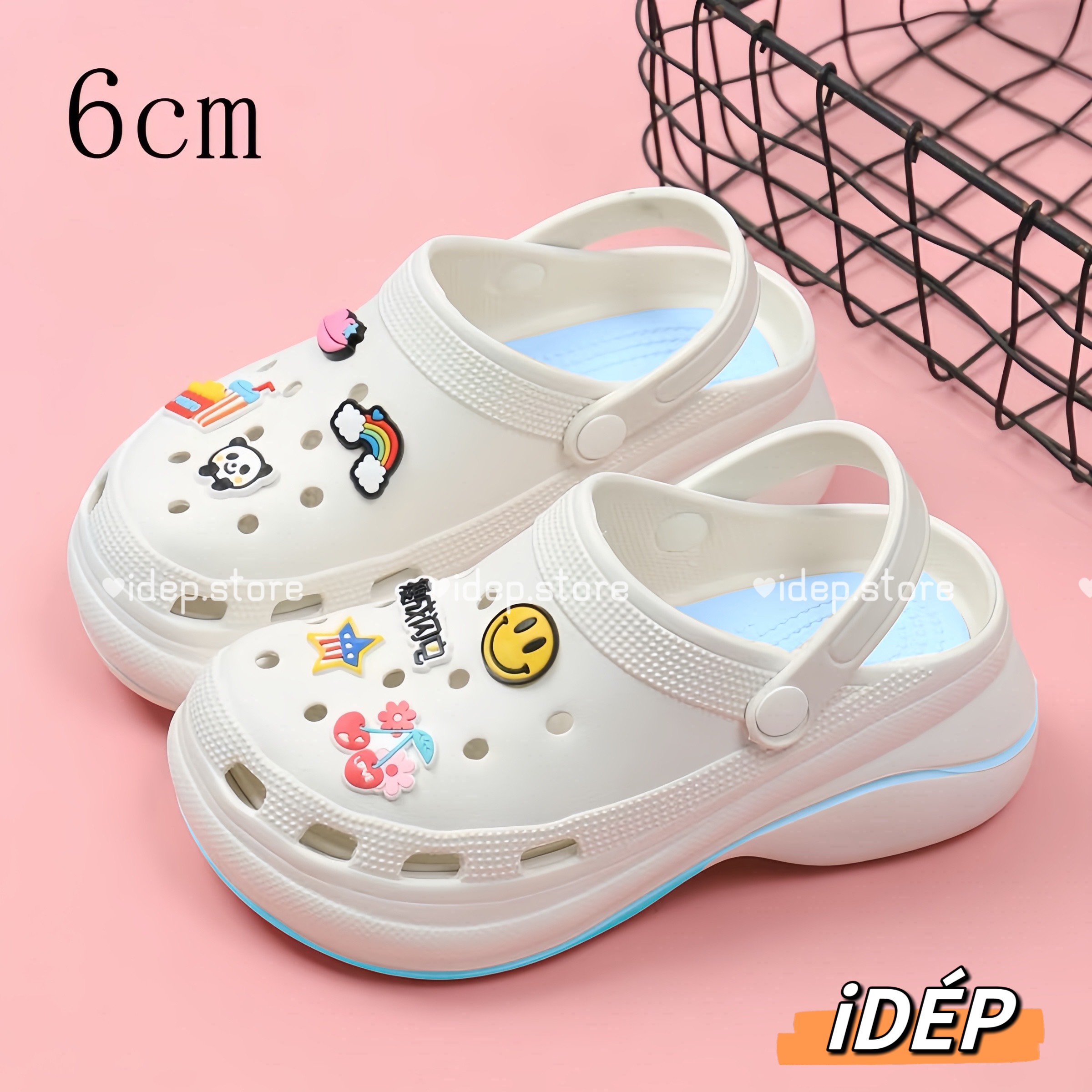 Hoàn tiền 15% - dép sục cross nữ classic đế độn cao 7cm tặng 08 sticker êm chân - sục y tá đế dày hottrend- idép sl067