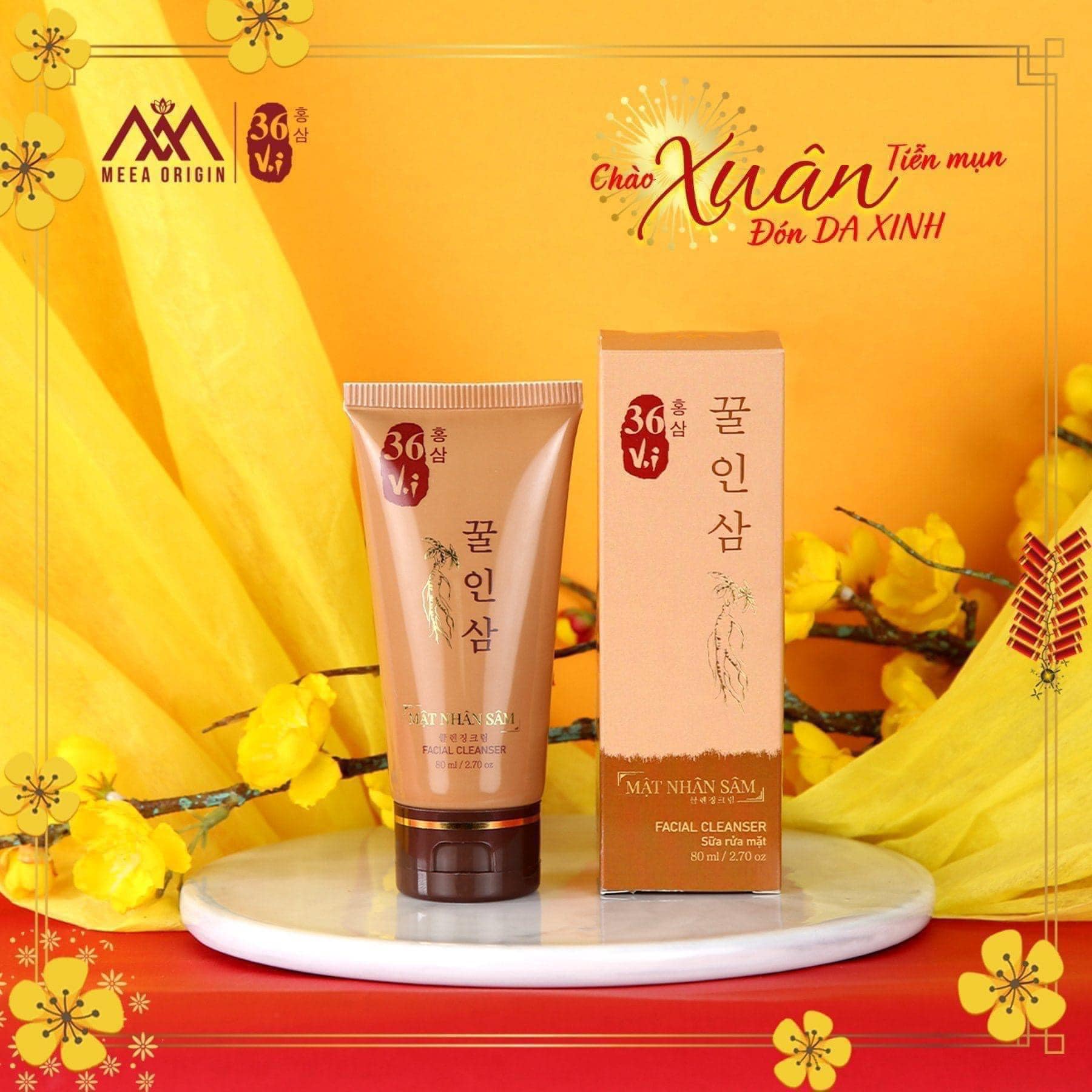 [100% Chính Hãng] sữa rửa mặt mật nhân sâm MEEA Organic