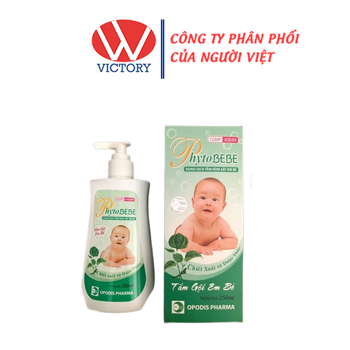 Dung dịch tắm rôm sảy em bé Phytobebe 250ml - Victory Pharmacy