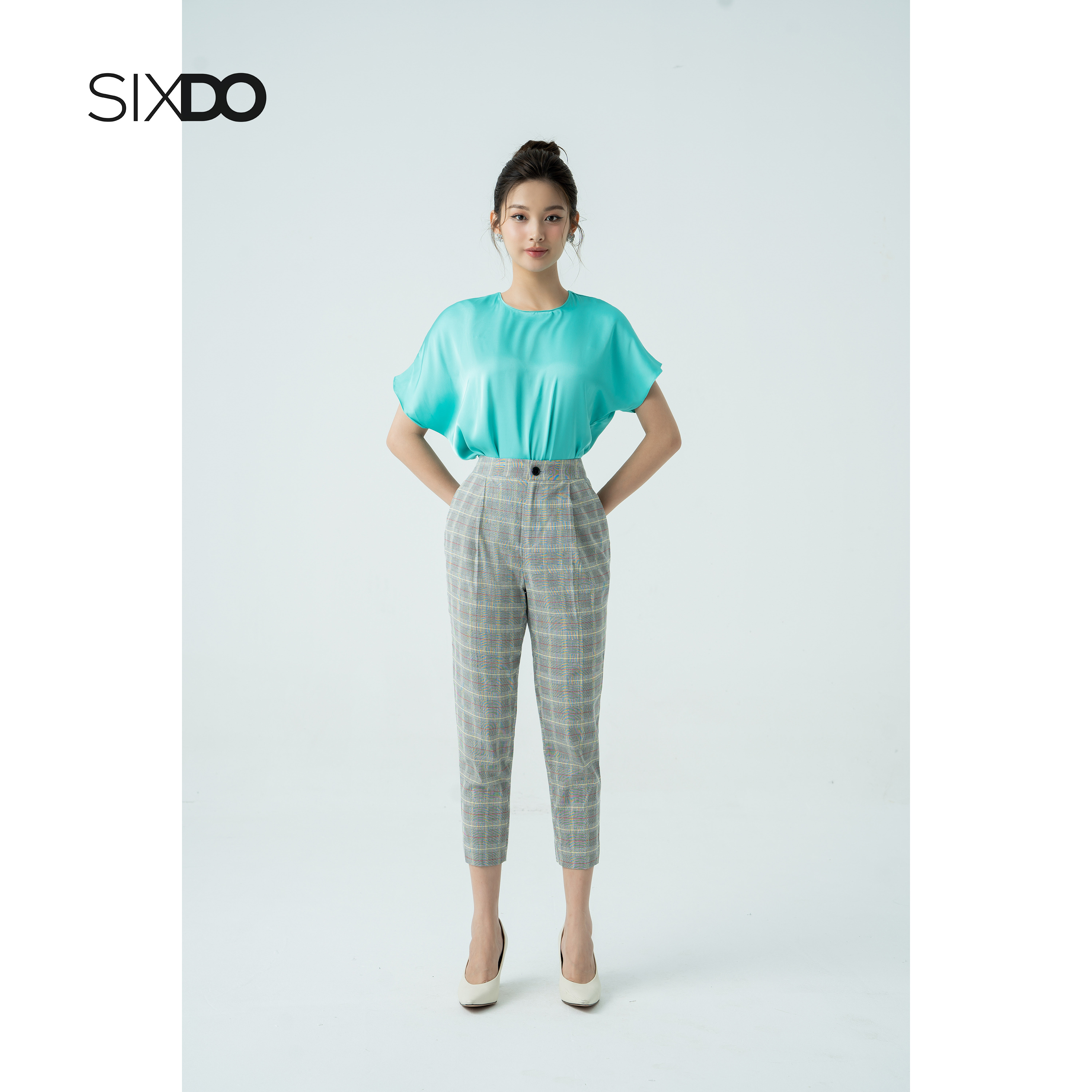 Áo lụa côc tay cổ tròn thời trang SIXDO (Batwing Silk Top)