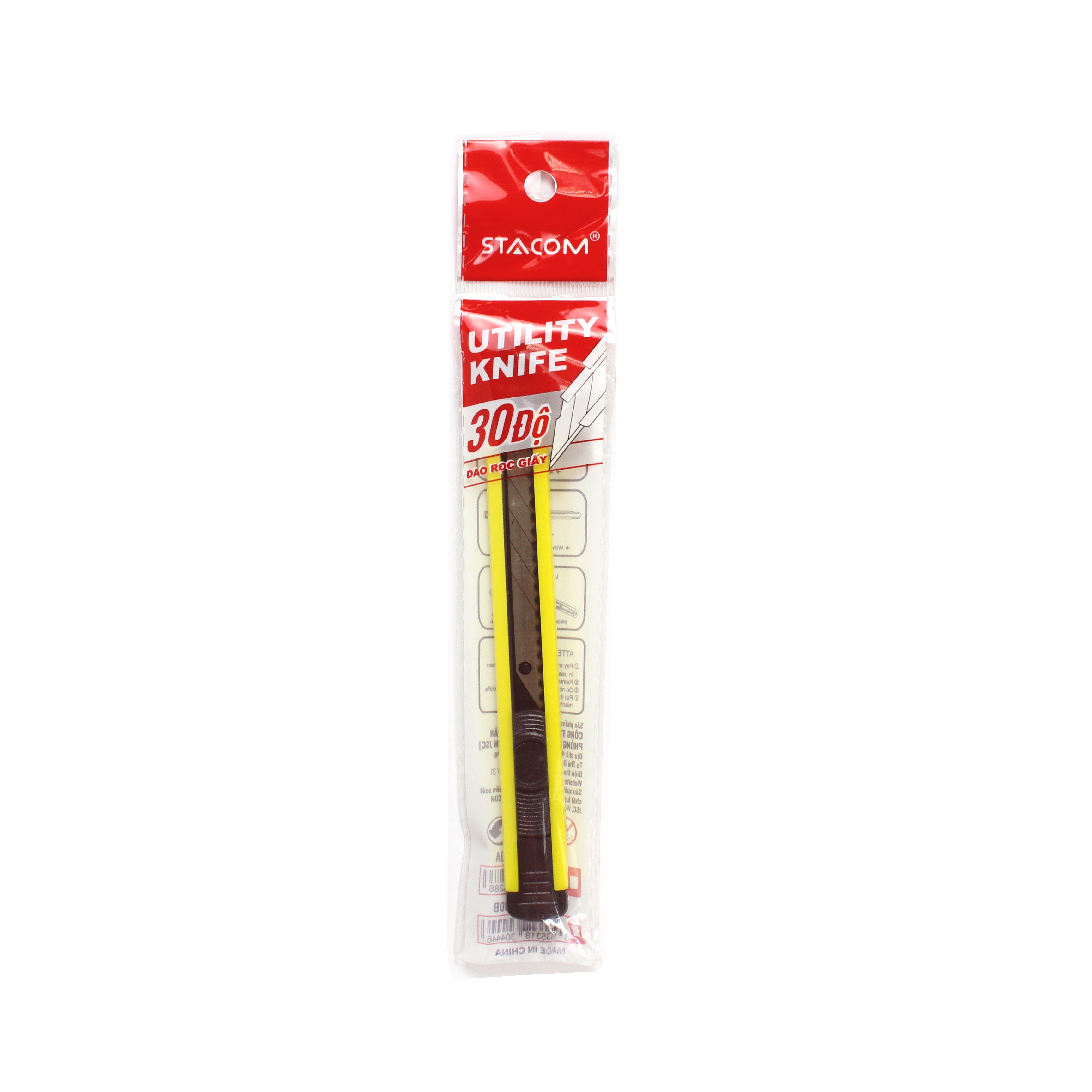 Dao Rọc Giấy Văn Phòng STACOM - Với Thiết Kế Góc 30° - E130A - Nhỏ Gọn