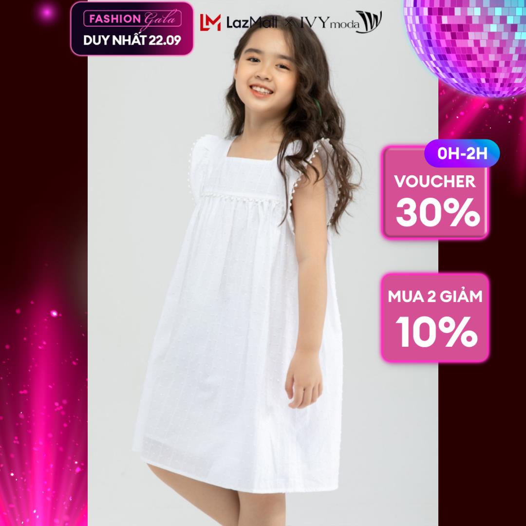 Đầm bé gái tay kiểu IVY moda MS 48G1306