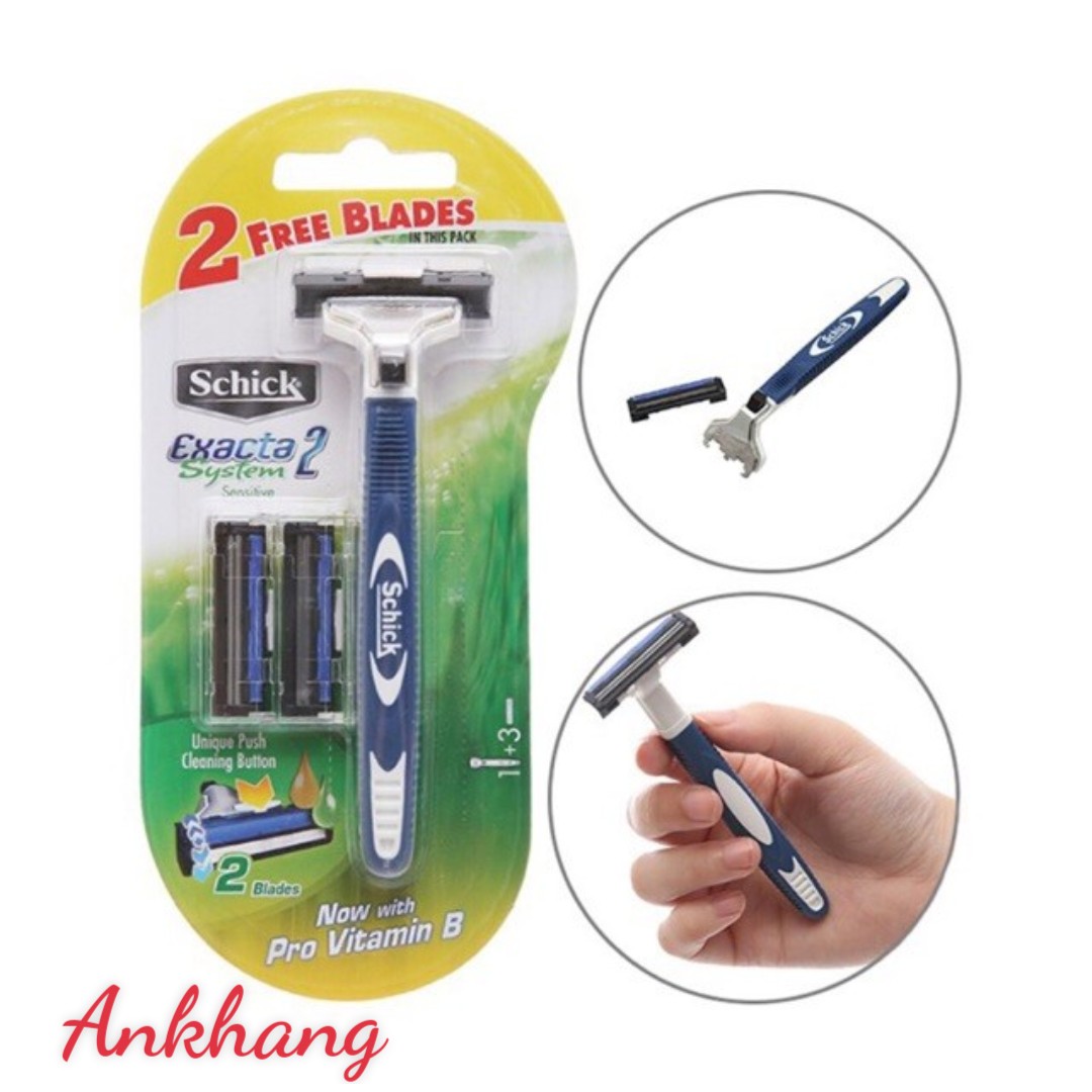 Dao Cạo Râu Schick Exacta 2 – Dao Cạo 2 Lưỡi Sắc Bén, Êm Da, Cạo Sát An Toàn