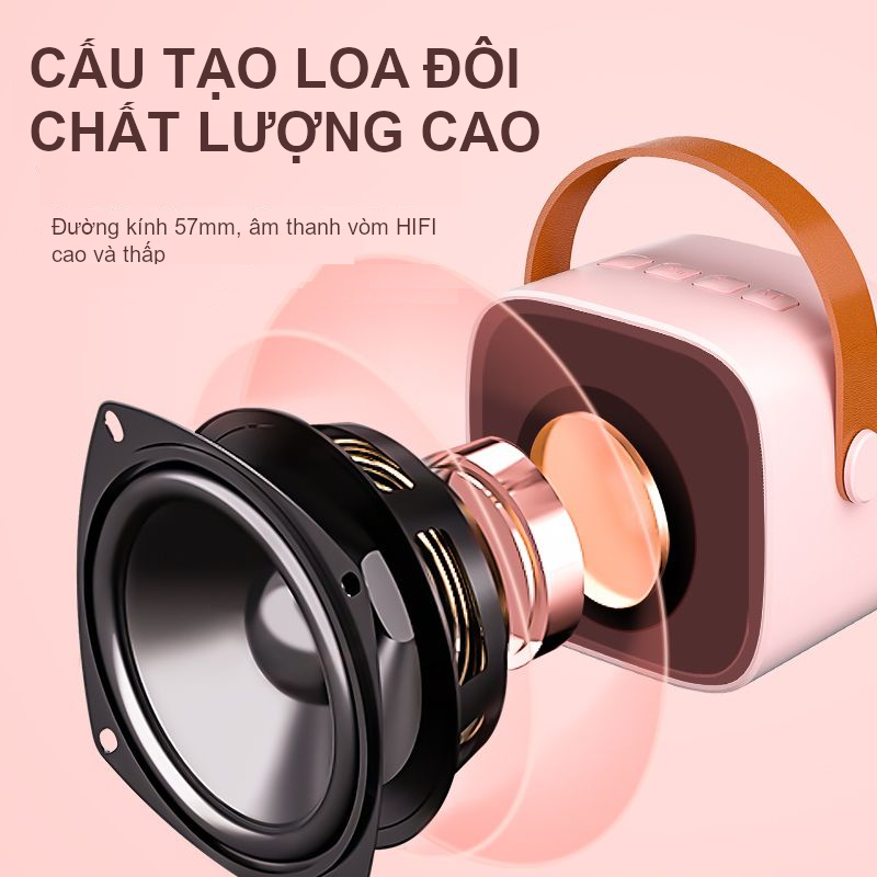 Bộ Loa Bluetooth kèm Micro không dây Karaoke Mini K1 (giao màu ngẫu nhiên)