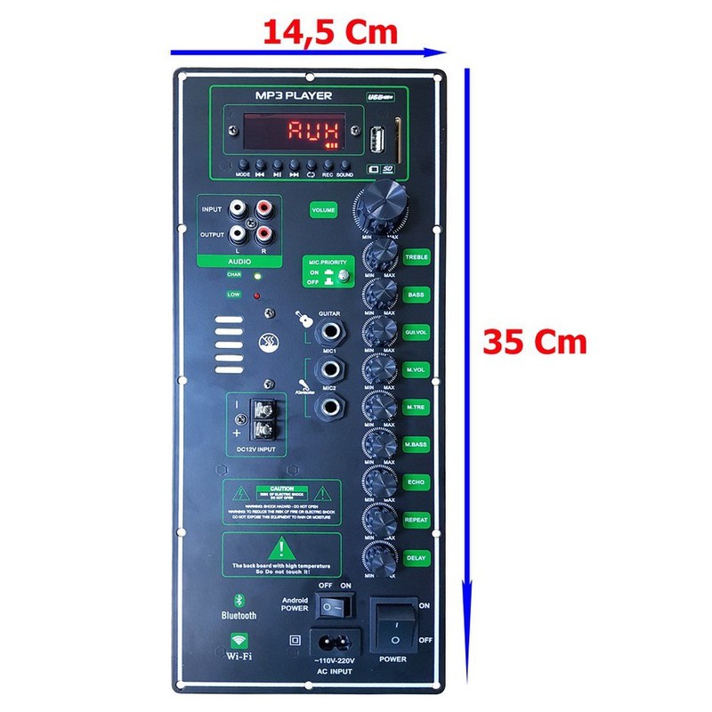 Combo mạch loa kéo 4 tấc kèm 2 mic không dây
