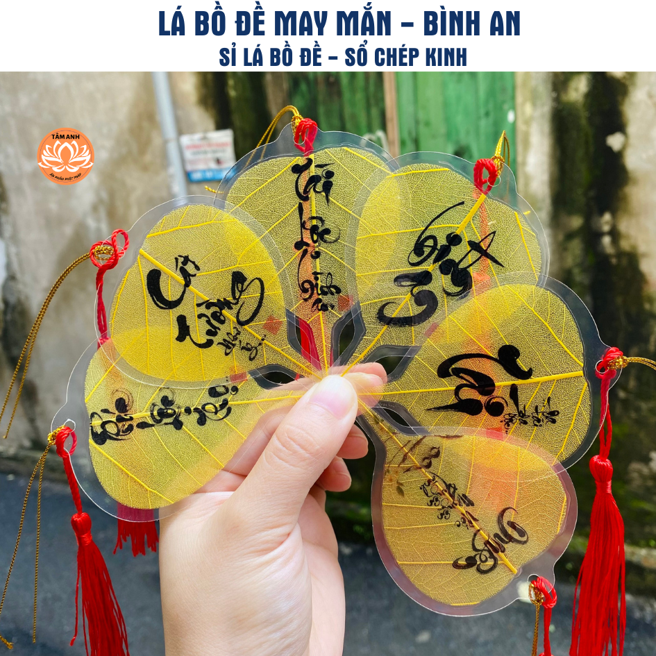 Lá bồ đề thư pháp cầu bình an may mắn nhiều mẫu