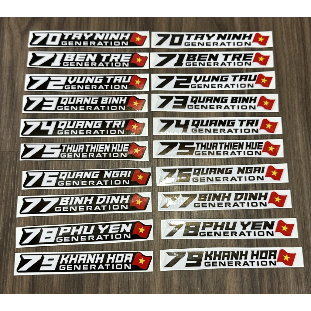 Tem 63 tỉnh thành dán xe máy