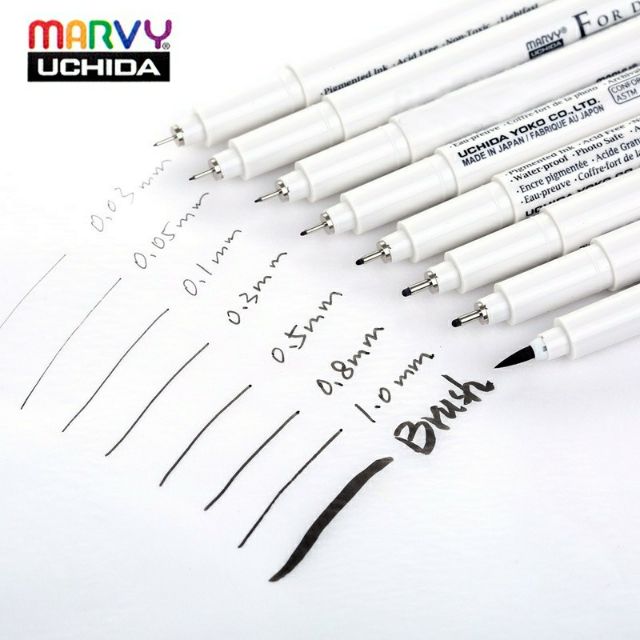 Bút liner Marvy Uchida (Đen và Nâu)