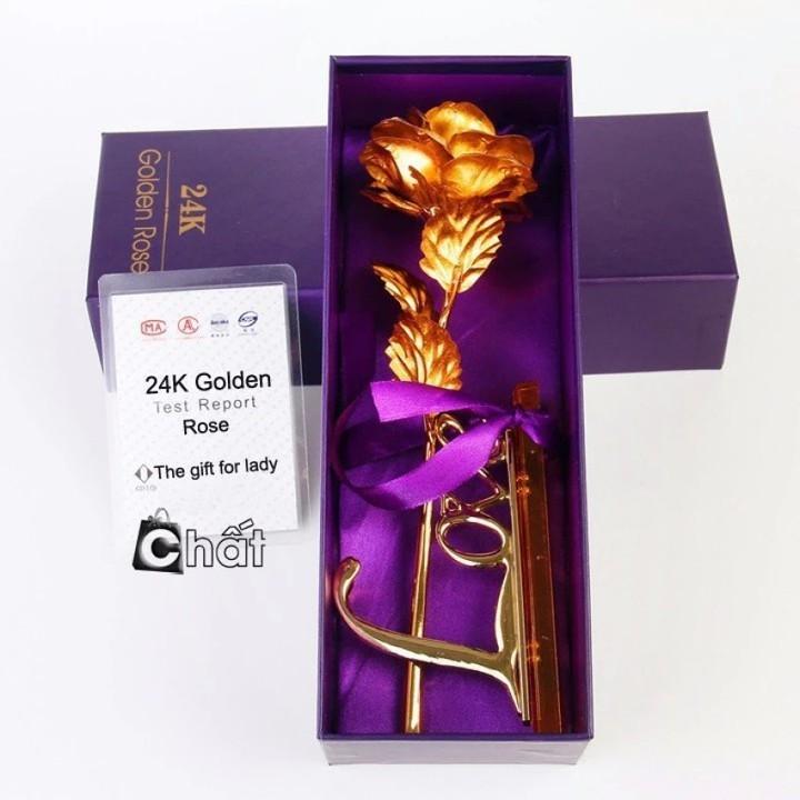 Quà Valentine - Đóa hoa hồng 3D kèm đế Love
