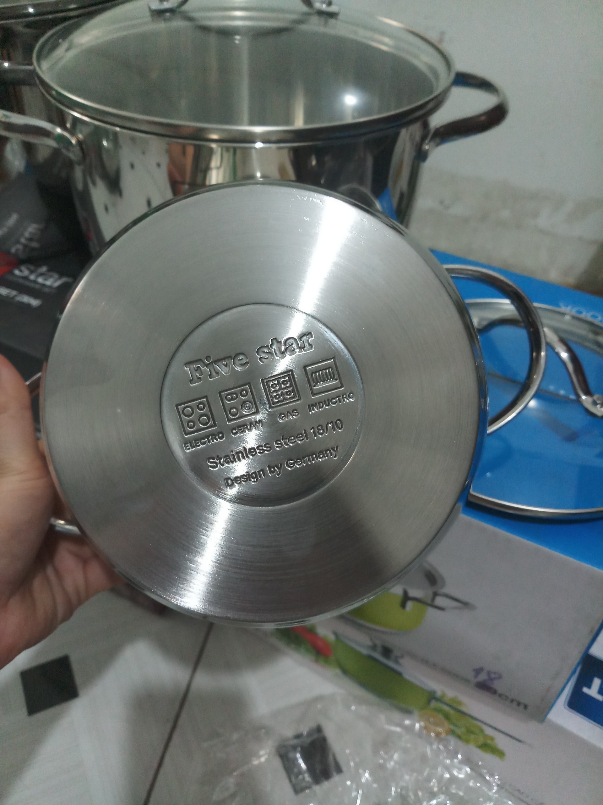 BỘ 3 NỒI CAO CẤP FIVESTAR (INOX 304 – THÂN CAO – NẮP KÍNH)