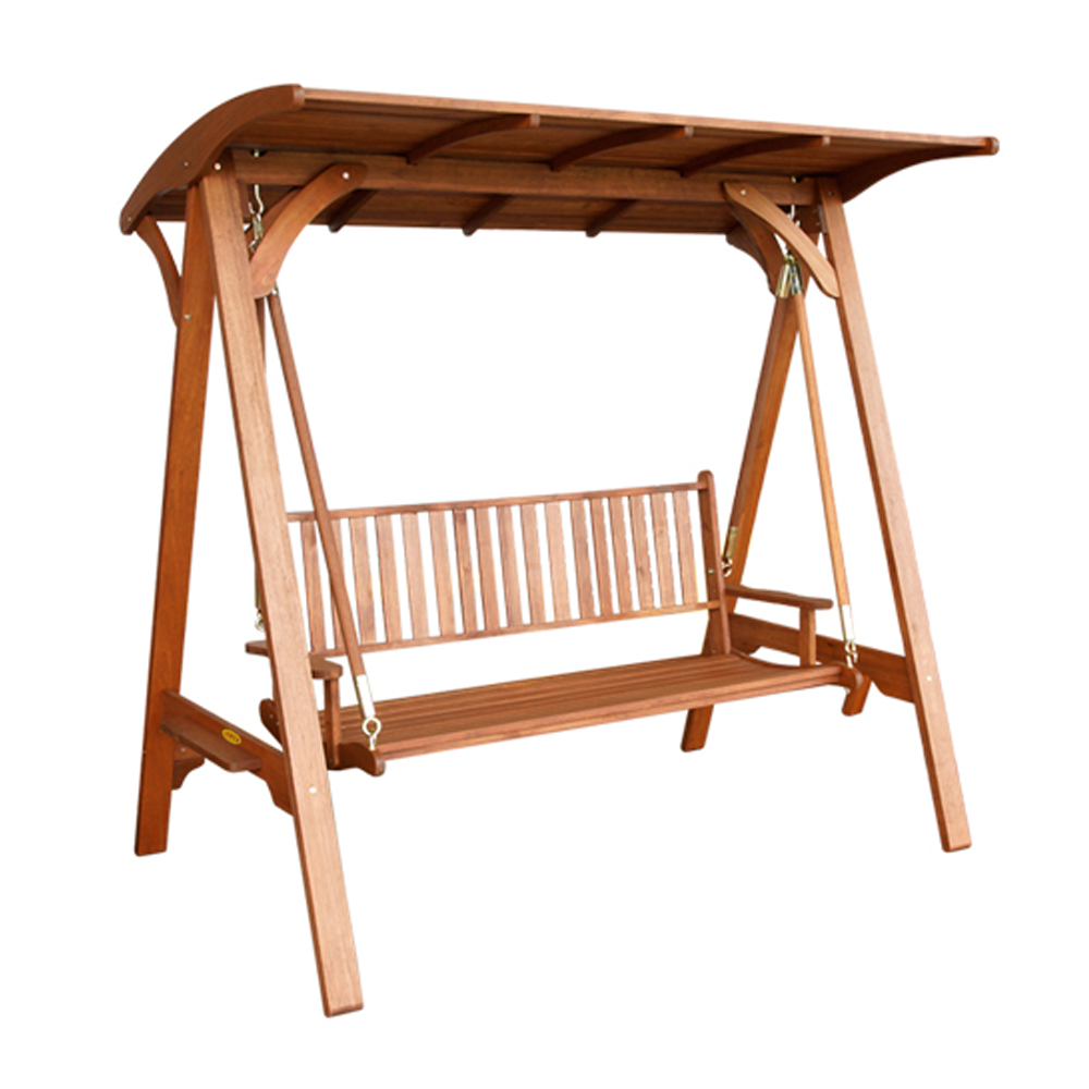 [Freeship][Trả góp 0%] Ghế xích đu ngoài trời IBIE Terbaya gỗ dầu màu tự nhiên, tùy chọn kích thước