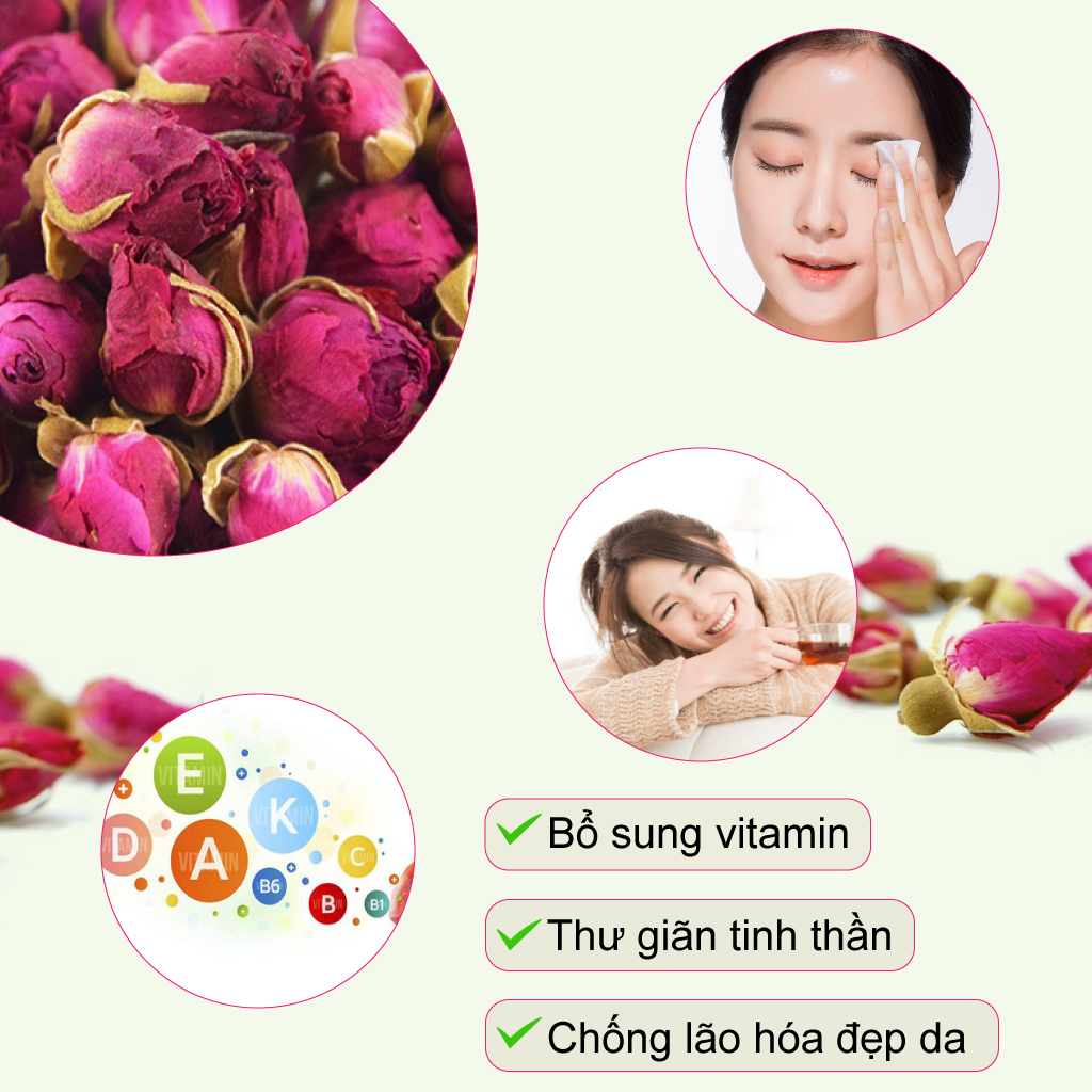 [Hàng công ty mới về] Nụ hoa hồng 200g cao cấp khô - hàng công ty chất lượng cao