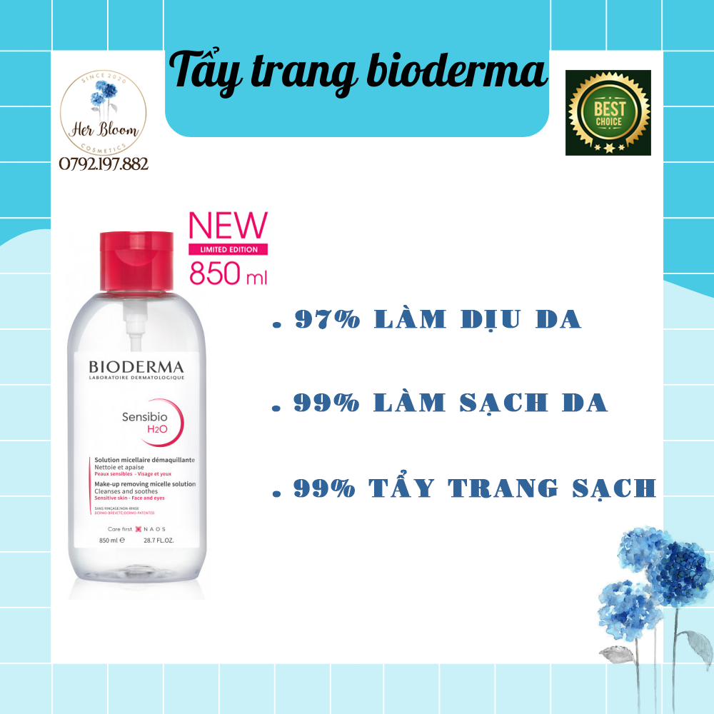 [BILL HÀN]-850ml-Tẩy trang Bioderma Sensibio