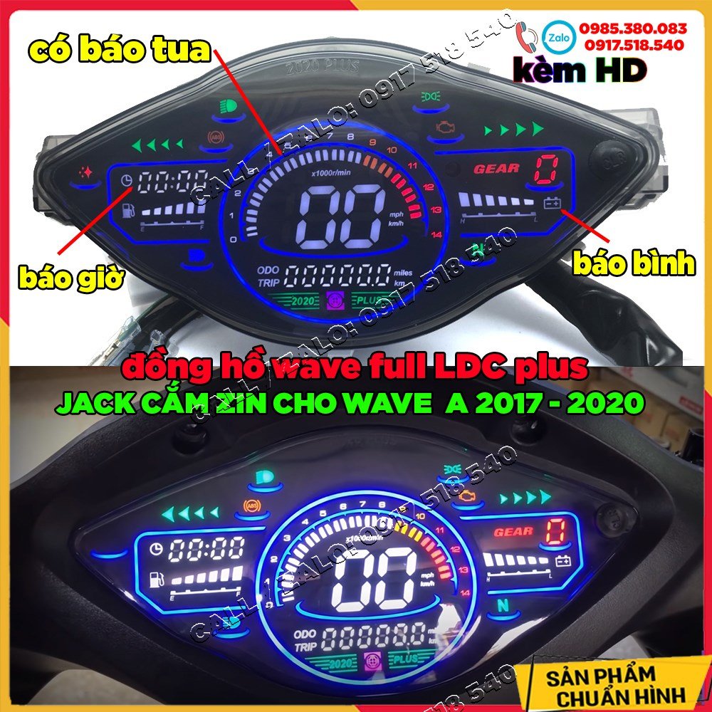 Đồng Hồ Điện Tử Wave A 2017 - 2021 Mẫu 2020 - 2021 Plus ( Gắn Như Zin Có Báo Tua )